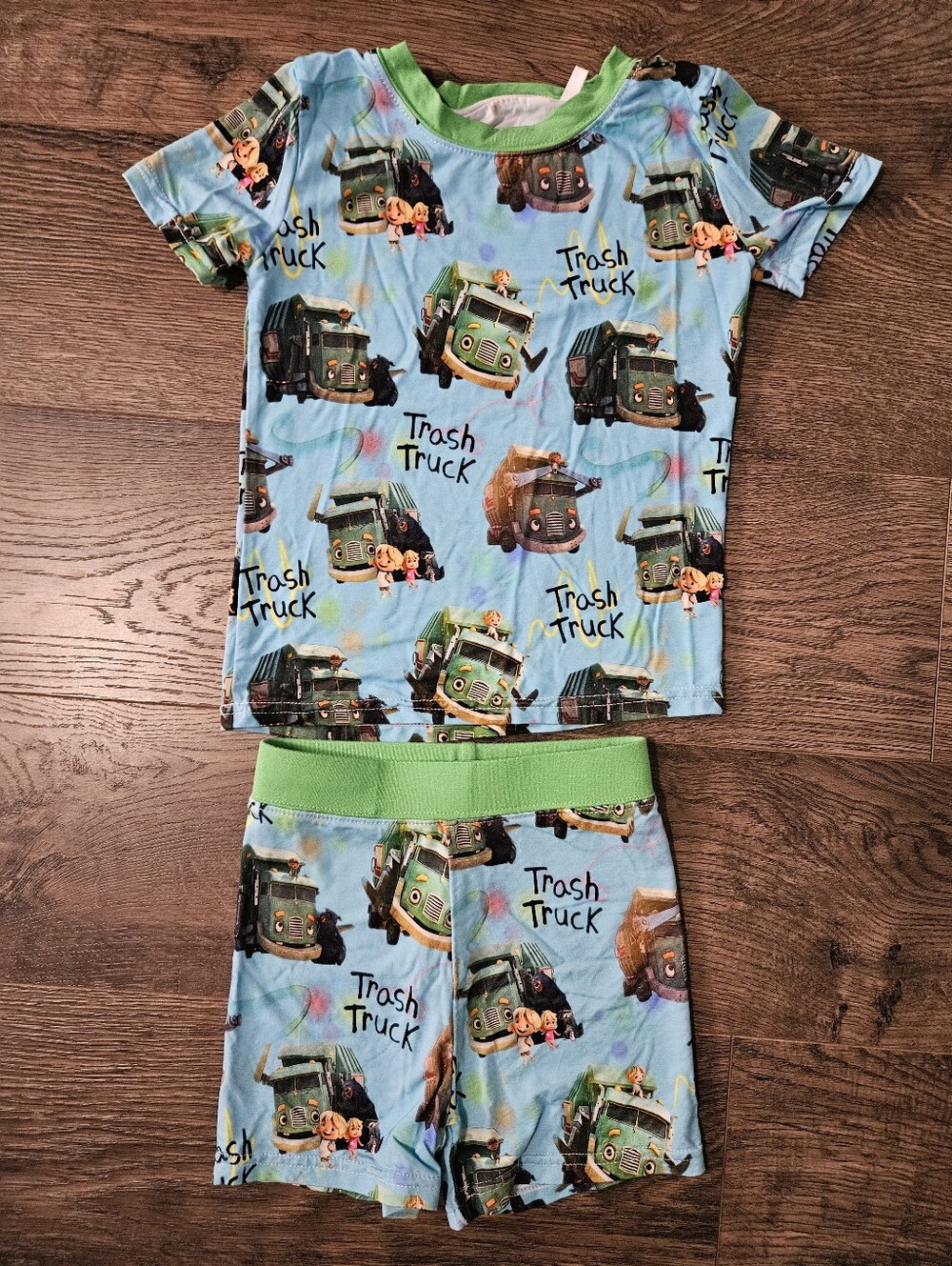 Little Glow Kids 3T Trash Truck 2 Piece Bamboo Pajama - Picture 2 of 4